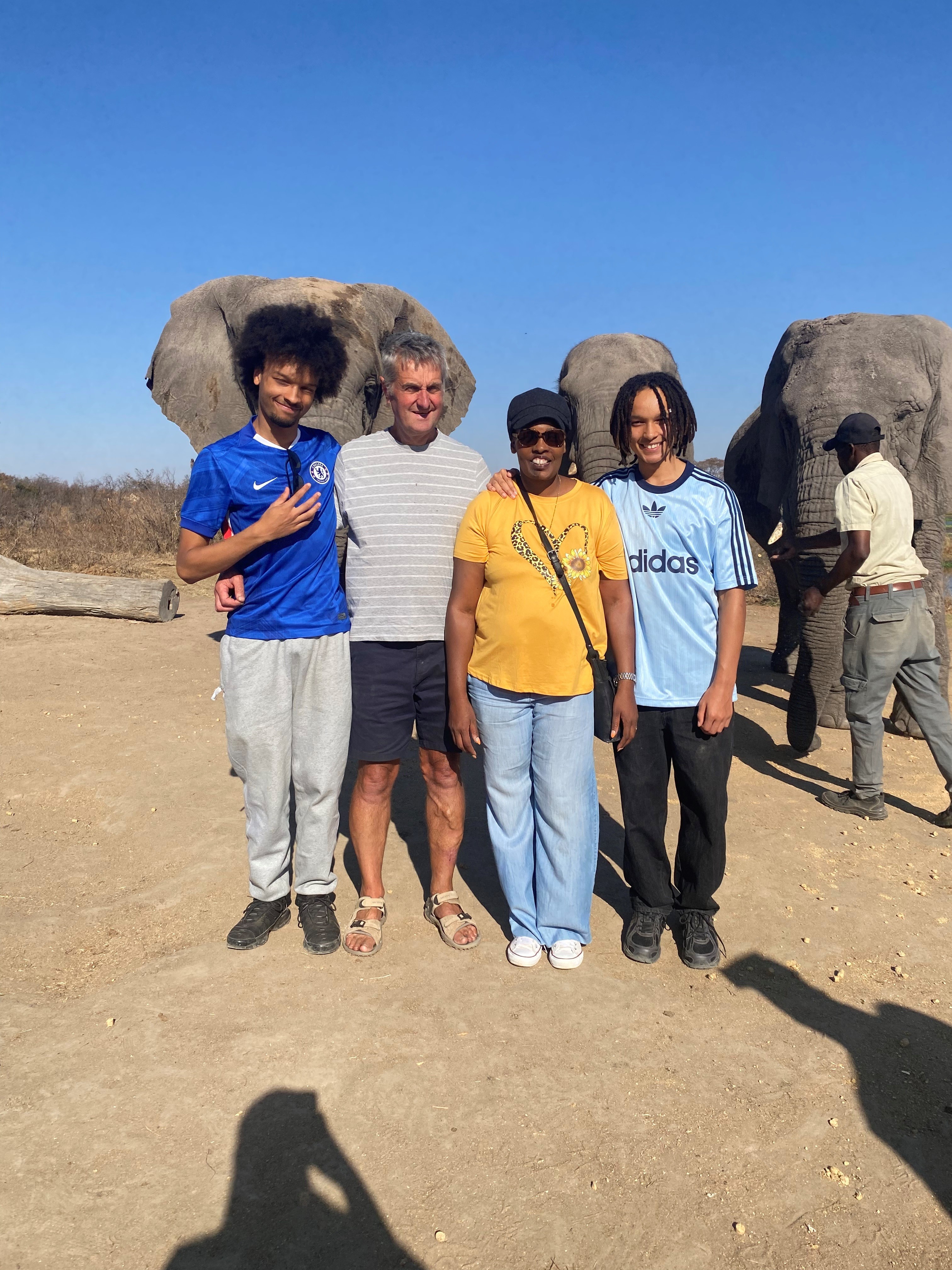 Andy, Saki and family on holiday.