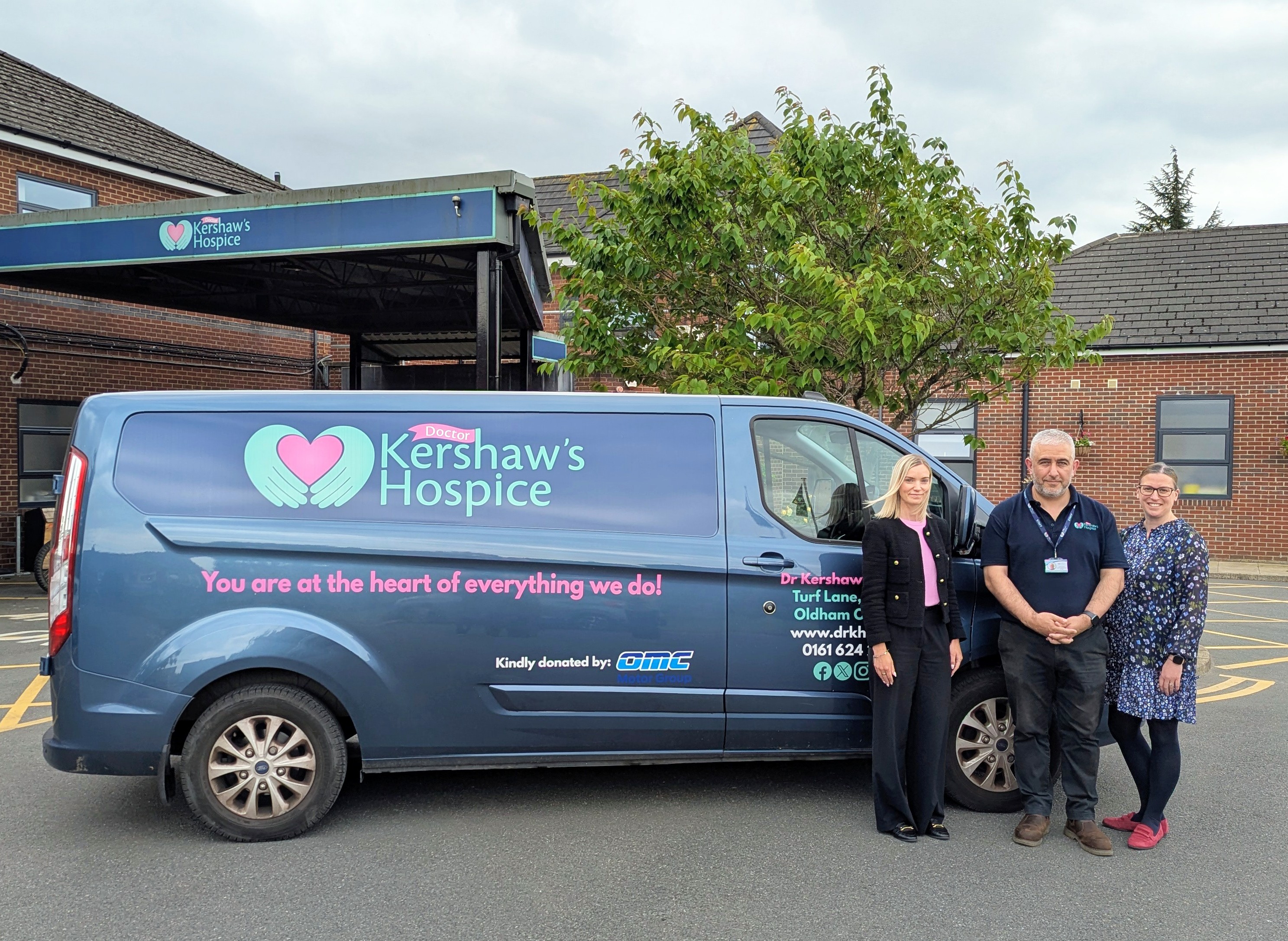 David Dawson, health and safety facilities manager, with Sam Ridgard and Sally Holmes from OMC Motor Group