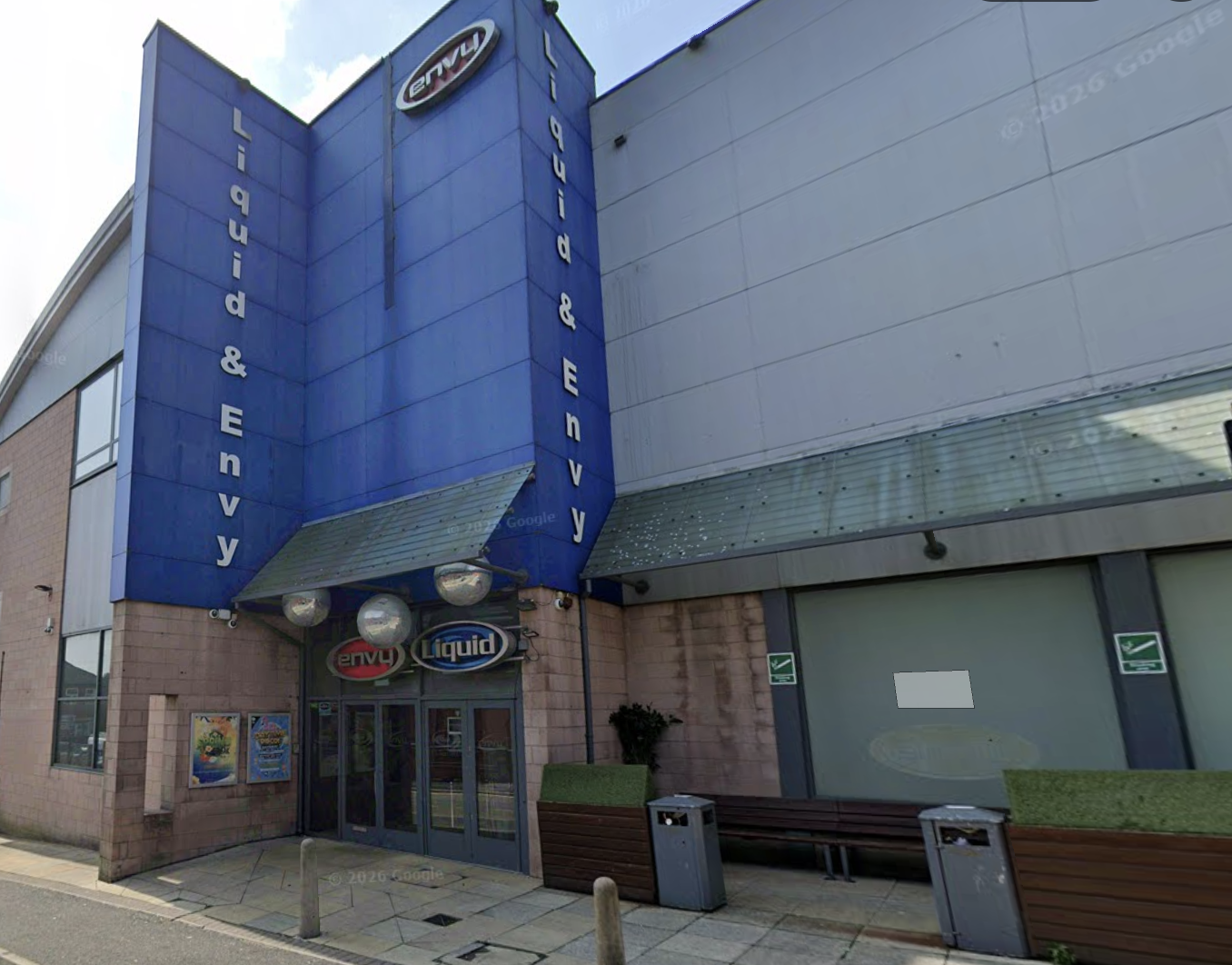 The outside of Liquid and Envy nightclub on Retiro Street in Oldham